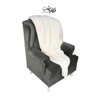 بطانية مخمل و فرو ابيض