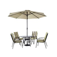 طاولة طعام مع مظلة 4كرسي خارجيه