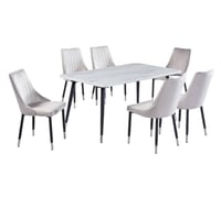 طاولة طعام رخام 6 كرسي