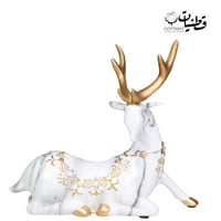 تحفه غزال ابيض رخامي جالس