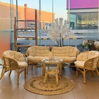 طقم جلسه خشب طبيعي لــ5 أشخاص