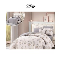 مفرش صيفي مشجر - رمادي - وجهين