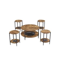 طقم شاي خشب 1+4