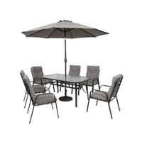طاولة طعام مع مظلة 6كرسي خارجيه