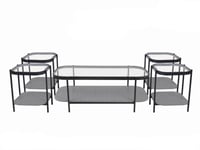 طقم شاي خشب 1+4