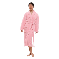 روب استحمام مع منشفة شعر - وردي