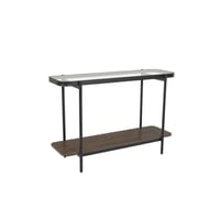 كنسول خشب مع زجاج