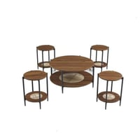 طقم شاي خشب 1+4