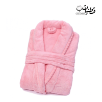 روب استحمام مع منشفة شعر - وردي