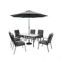 طاولة طعام مع مظلة 6كرسي خارجيه