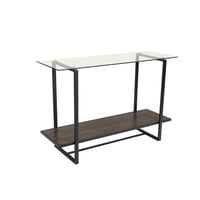 كنسول خشب مع زجاج