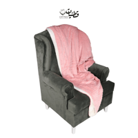 بطانية مخمل و فرو وردي