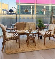 طقم قبرص خيزران طبيعي لــ 4 أشخاص