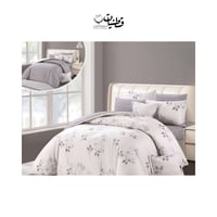 مفرش صيفي مشجر - رمادي - وجهين