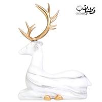 تحفة غزال ابيض رخامي جالس