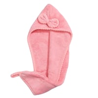 روب استحمام مع منشفة شعر - وردي