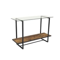 كنسول خشب مع زجاج