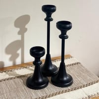 طقم شمعدان 3 قطع أسود