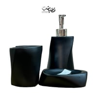 اكسسوار مغسلة أسود -٤ قطع