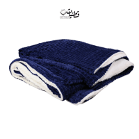 بطانية مخمل و فرو ازرق