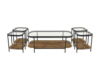 طقم شاي خشب 1+4