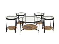 طقم شاي خشب 1+4