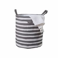 سلة غسيل ابيض مخطط رصاصي