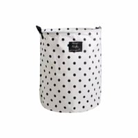 سلة غسيل ابيض منقط اسود