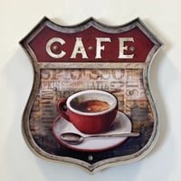 لوحة جدارية حديد مضيئة كوفي