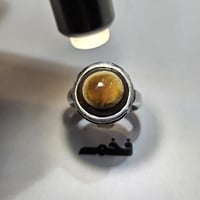 خاتم ملكي مطلي فضه حجر عقيق مقاس الخاتم 8.5 امريكي