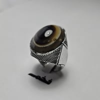 خاتم مطلي فضه حجر عقيق مقاس الخاتم 9.5 امريكي