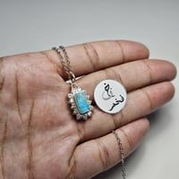 قلادة فضه فيروز نيشابوري طبيعي حجر فاخر مرصعه ب ال...