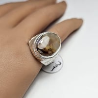 خاتم فضه فخم حجر عقيق يماني طبيعي مصور نادر