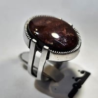 خاتم مطلي فضه حجر عقيق مقاس الخاتم 8 امريكي