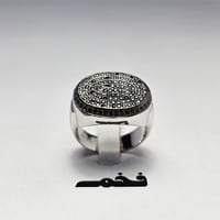 خاتم ملكي فضه مرصع بالزركون الأسود