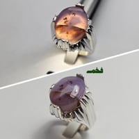 خاتم فضه فخم حجر عقيق يماني طبيعي مصور شجري نادر