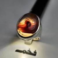 خاتم فضه نادر حجر عقيق يماني طبيعي مصور عين نادر ج...