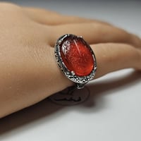 خاتم ملكي فضه فخم تصميم مميز حجر عقيق يماني منقوش...