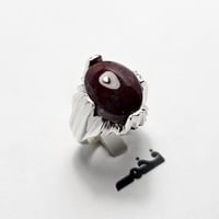 خاتم فضه نادر حجر عقيق يماني طحلبي طبيعي نادر جدا