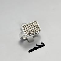 خاتم ملكي فضه فخم مرصع 24 فص ألماس مميز جدا