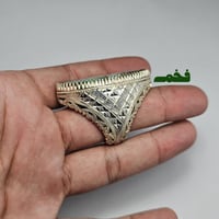 خاتم فضه تحفة فنية حجر فيروز نيشابوري طبيعي نادر ج...