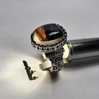 خاتم فضه نادر حجر عقيق يماني مصور الكعبه المشرفة