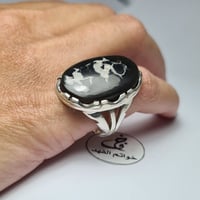 خاتم فضه نادر بحجر جاسبر يمني طبيعي مصور شبح نادر