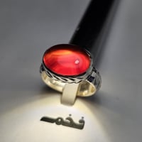 خاتم ملكي فضه نقش يدوي نادر حجر عقيق يمني طبيعي لو...