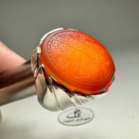 خاتم فضه أسطوري حجر عقيق يمني طبيعي منقوش سورة الك...