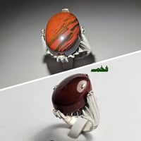 خاتم فضه فخم حجر الدم يماني فاخر