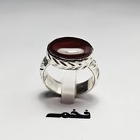 خاتم ملكي فضه نقش يدوي نادر حجر عقيق يمني طبيعي لو...