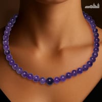 عقد فخم من حجر كريم جمشت اماتيست طبيعي فاخر