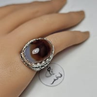 خاتم فخم حجر عقيق يماني طبيعي مصور مميز