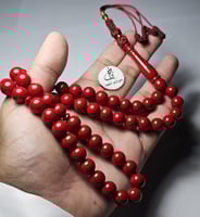 سبحة بكلايت بلجيكي احمر لون مرجان شكة تفصيل يدوي م...